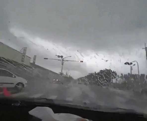 Tornado-hit car.