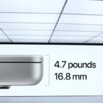 Explaining the thickness and weight of the Apple MacBook.