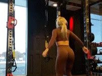 Short gym girl's sad gif.