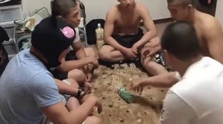 The moment the guys' meeting gets heated up, gif