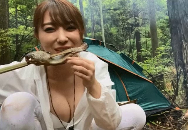 a sushi girl who enjoys camping