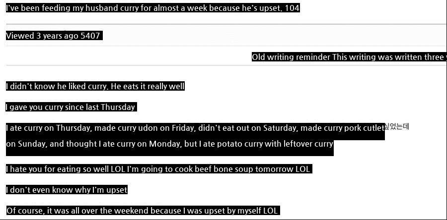 I've been feeding my husband curry for a week because he's upset