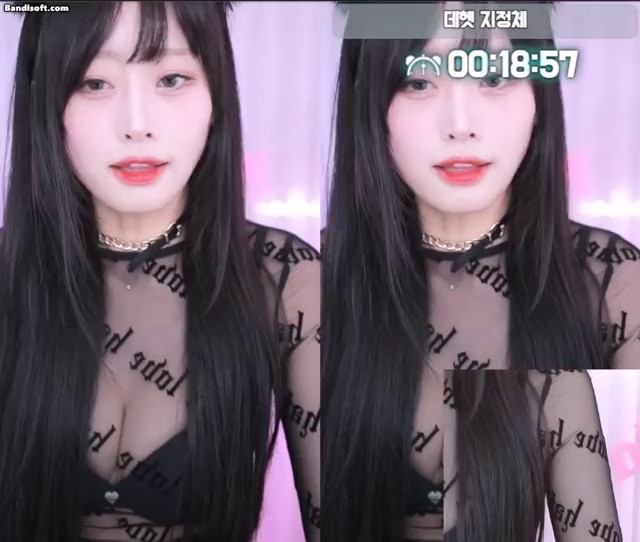 Black see-through black bra full-body mirror dance Yooeun