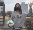 Nam Yu-jin Weather Caster Soccer Ball Lifting Squeeze