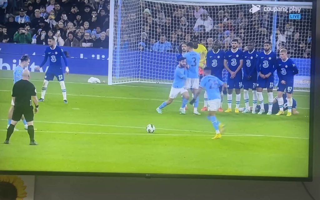 (SOUND)Manchester City vs Chelsea Marez free kick goal fancam