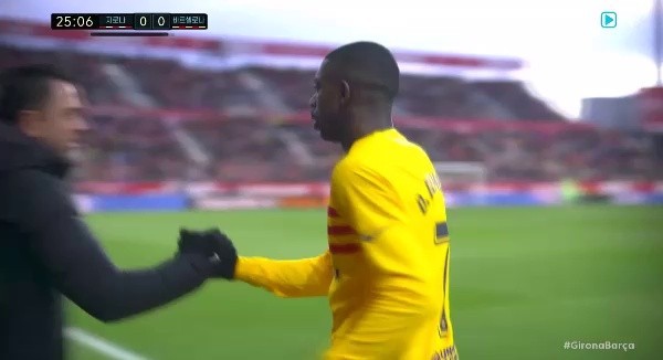 Girona vs Barcelona sends a replacement signal to Dembele Pedri. Shaking.