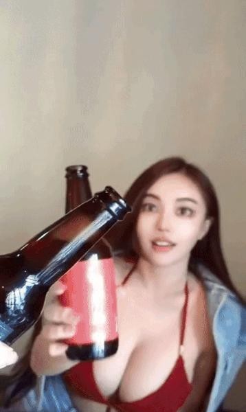 a beer-drinking woman