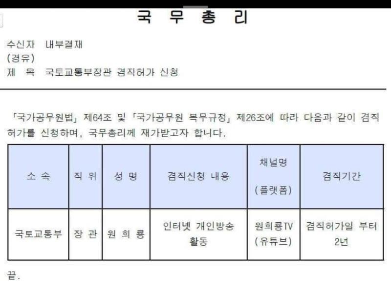 Heerong's concurrent office permit