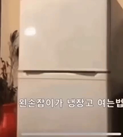 How to open a refrigerator door if you are left handed