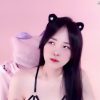 BJ Kim Ha-seon black harness strap sexy slip animal ears cleavage