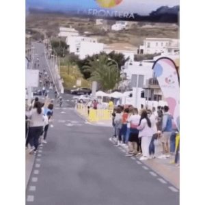 A nuisance in front of the finish line of a cycling competition