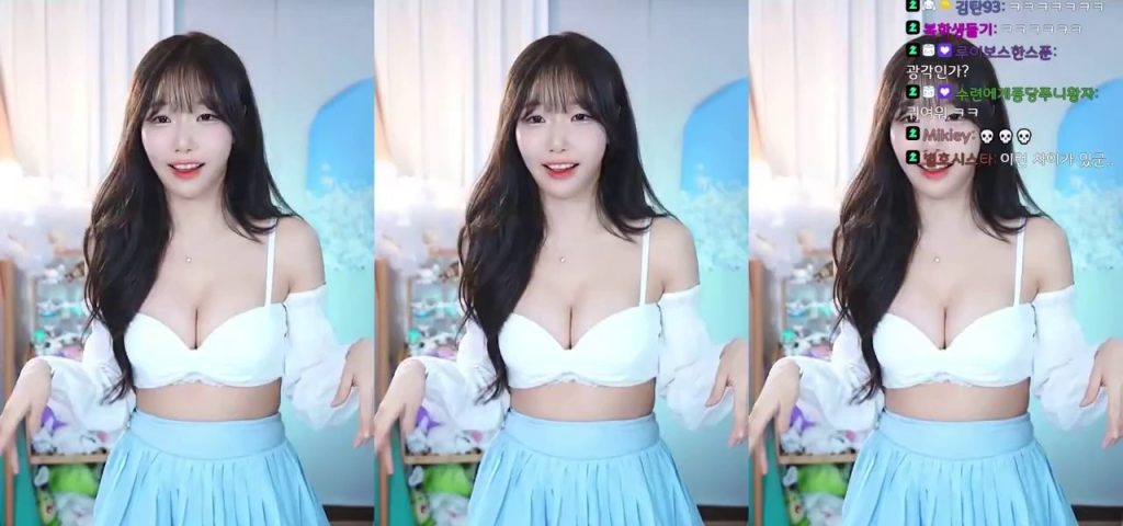 (SOUND)Suryun Suryeon pure white bra top D cup cleavage Sony cam VS Canon cam comparison