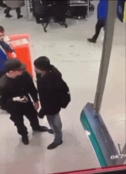 Russian security guard hit hard