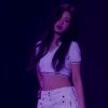 Baby Monster Ahyun white crop top + ultra-mini slim thighs