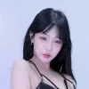 (SOUND)Haru S2 @bj._.haru Black enamel string tank top cleavage